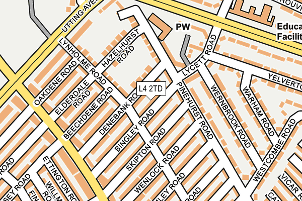 L4 2TD map - OS OpenMap – Local (Ordnance Survey)