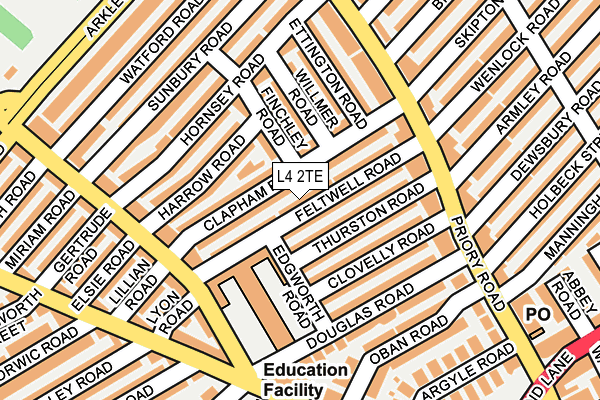 L4 2TE map - OS OpenMap – Local (Ordnance Survey)