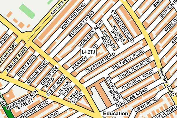 L4 2TJ map - OS OpenMap – Local (Ordnance Survey)
