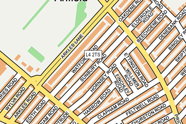 L4 2TS map - OS OpenMap – Local (Ordnance Survey)