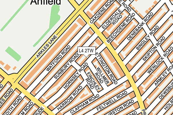 L4 2TW map - OS OpenMap – Local (Ordnance Survey)