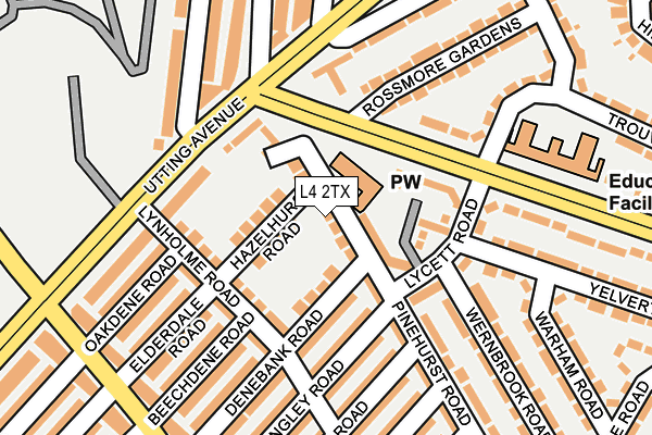 L4 2TX map - OS OpenMap – Local (Ordnance Survey)