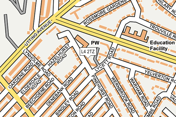 L4 2TZ map - OS OpenMap – Local (Ordnance Survey)