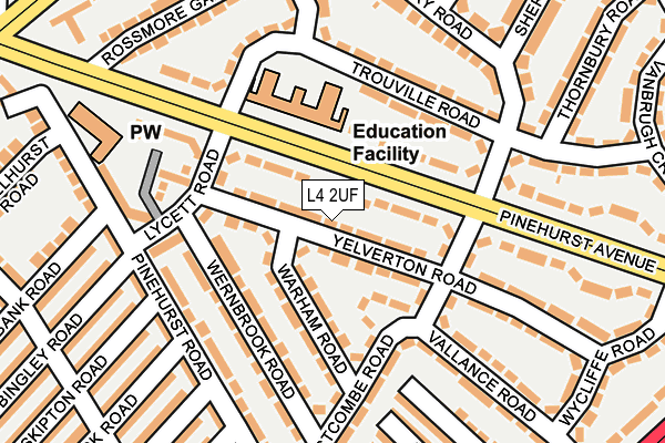 L4 2UF map - OS OpenMap – Local (Ordnance Survey)