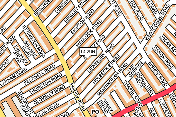 L4 2UN map - OS OpenMap – Local (Ordnance Survey)