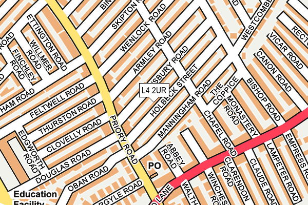 L4 2UR map - OS OpenMap – Local (Ordnance Survey)