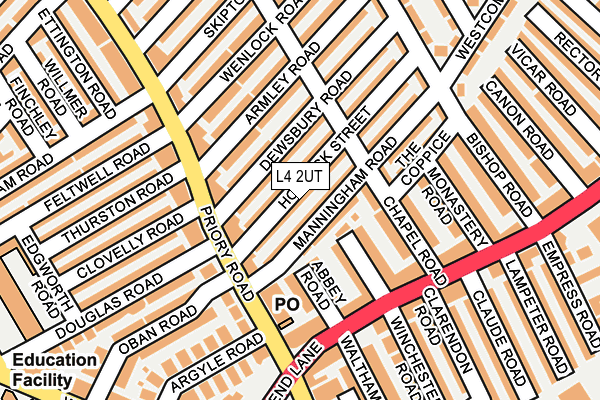 L4 2UT map - OS OpenMap – Local (Ordnance Survey)