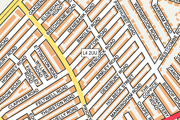 L4 2UU map - OS OpenMap – Local (Ordnance Survey)