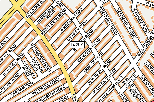 L4 2UY map - OS OpenMap – Local (Ordnance Survey)