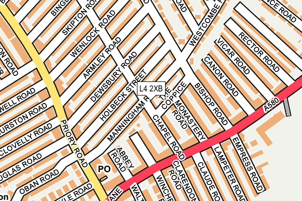 L4 2XB map - OS OpenMap – Local (Ordnance Survey)