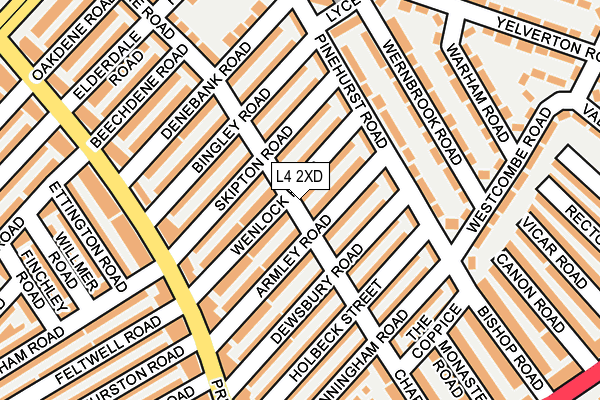 L4 2XD map - OS OpenMap – Local (Ordnance Survey)