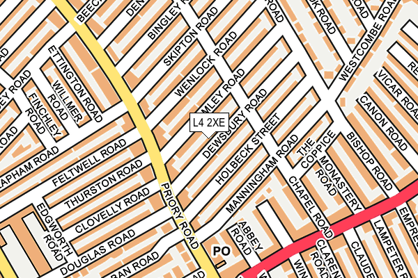 L4 2XE map - OS OpenMap – Local (Ordnance Survey)