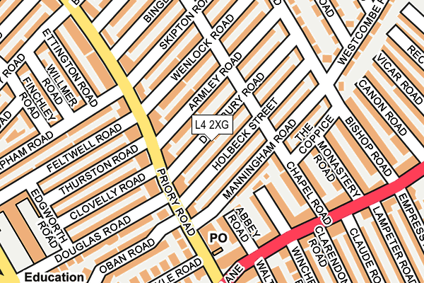 L4 2XG map - OS OpenMap – Local (Ordnance Survey)