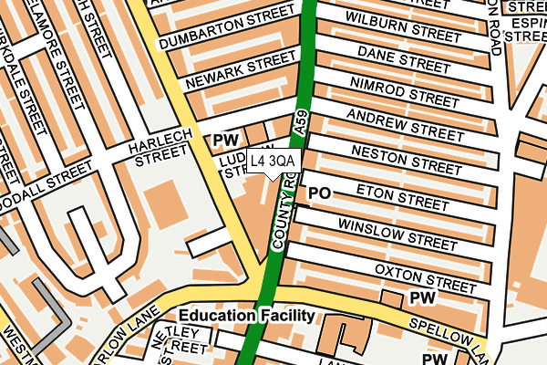 L4 3QA map - OS OpenMap – Local (Ordnance Survey)