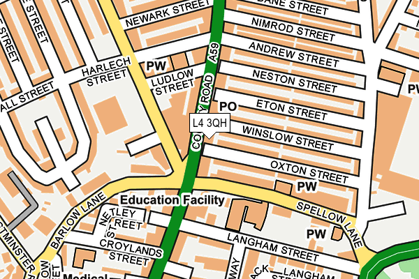 L4 3QH map - OS OpenMap – Local (Ordnance Survey)