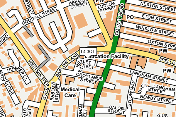 L4 3QT map - OS OpenMap – Local (Ordnance Survey)