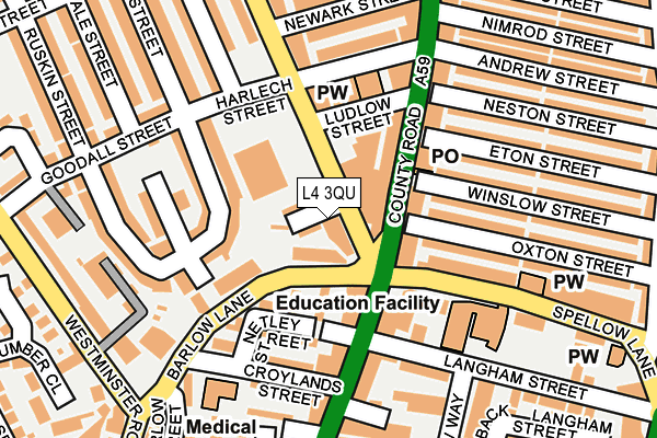 L4 3QU map - OS OpenMap – Local (Ordnance Survey)