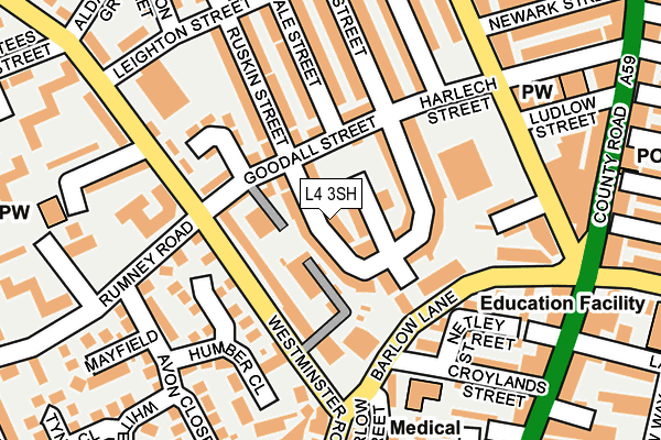 L4 3SH map - OS OpenMap – Local (Ordnance Survey)