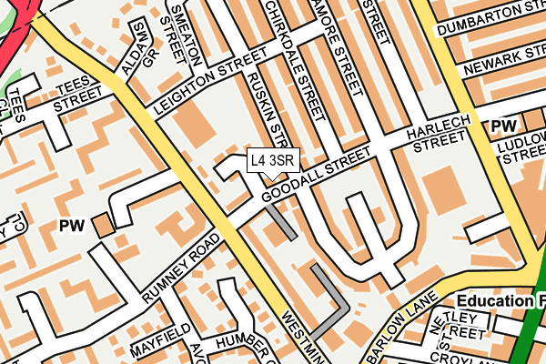 L4 3SR map - OS OpenMap – Local (Ordnance Survey)