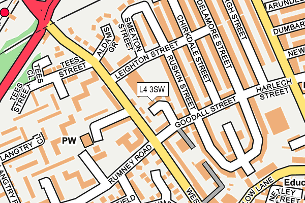 L4 3SW map - OS OpenMap – Local (Ordnance Survey)