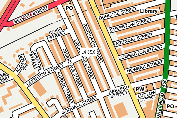 L4 3SX map - OS OpenMap – Local (Ordnance Survey)