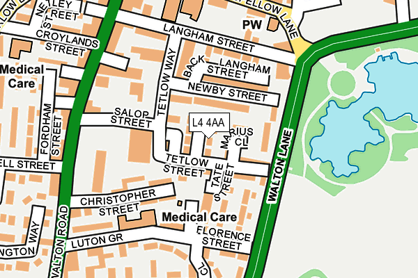 L4 4AA map - OS OpenMap – Local (Ordnance Survey)