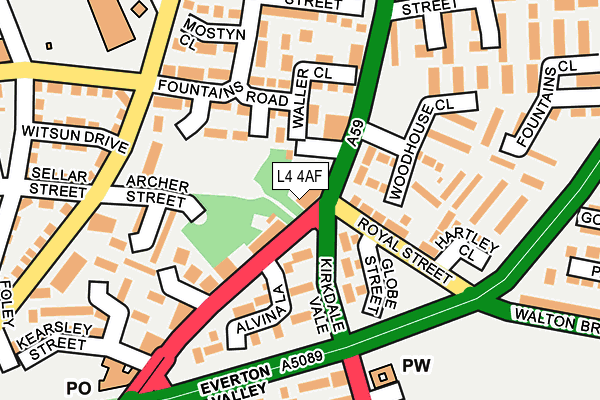 L4 4AF map - OS OpenMap – Local (Ordnance Survey)