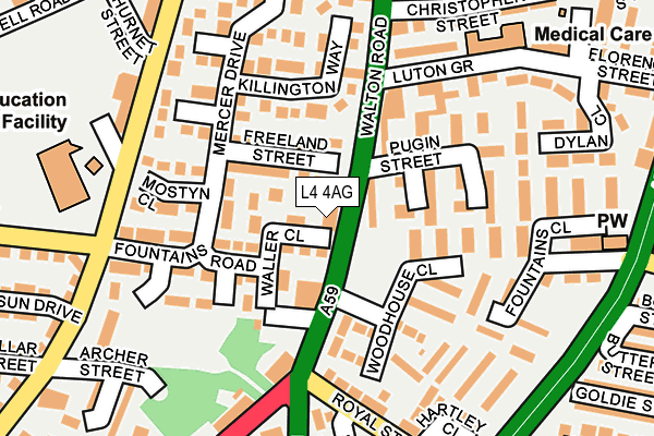 L4 4AG map - OS OpenMap – Local (Ordnance Survey)