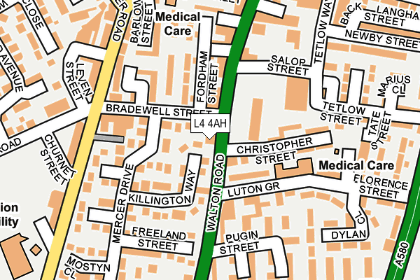 L4 4AH map - OS OpenMap – Local (Ordnance Survey)