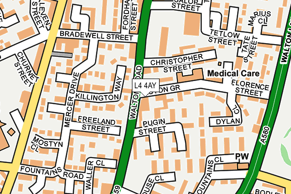 L4 4AY map - OS OpenMap – Local (Ordnance Survey)