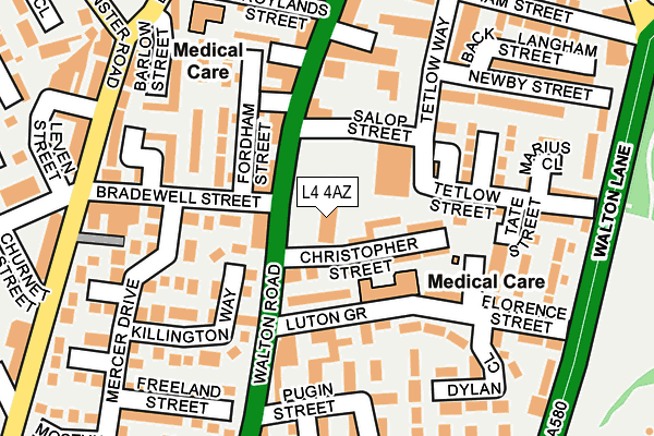 L4 4AZ map - OS OpenMap – Local (Ordnance Survey)