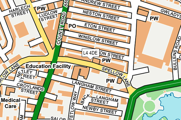 L4 4DE map - OS OpenMap – Local (Ordnance Survey)