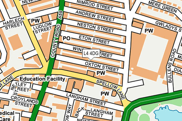 L4 4DG map - OS OpenMap – Local (Ordnance Survey)