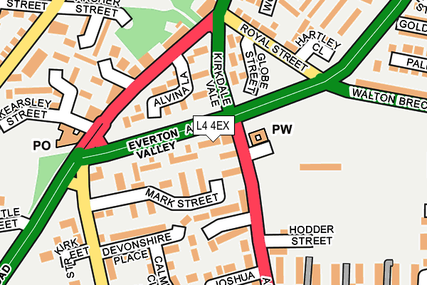 L4 4EX map - OS OpenMap – Local (Ordnance Survey)
