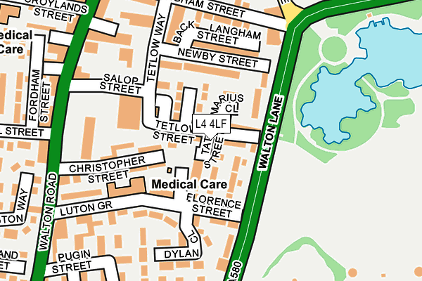 L4 4LF map - OS OpenMap – Local (Ordnance Survey)