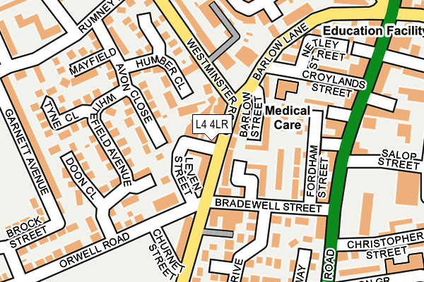 L4 4LR map - OS OpenMap – Local (Ordnance Survey)