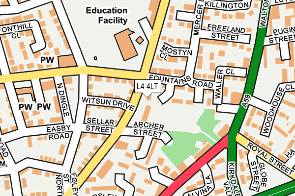 L4 4LT map - OS OpenMap – Local (Ordnance Survey)