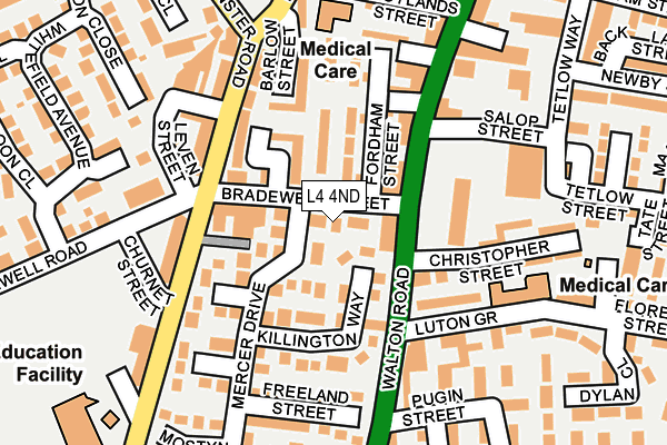 L4 4ND map - OS OpenMap – Local (Ordnance Survey)