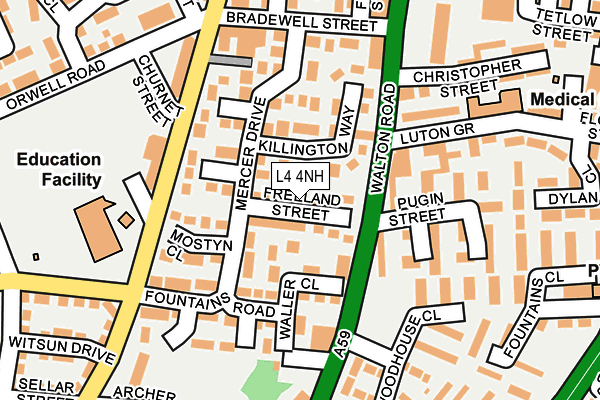 L4 4NH map - OS OpenMap – Local (Ordnance Survey)