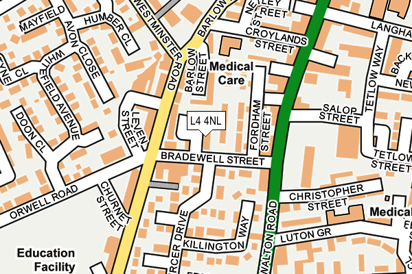 L4 4NL map - OS OpenMap – Local (Ordnance Survey)