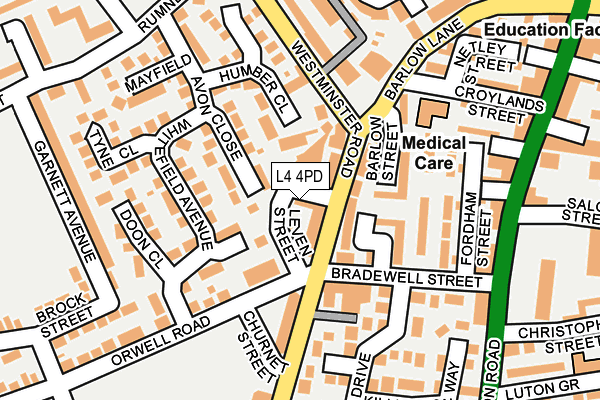 L4 4PD map - OS OpenMap – Local (Ordnance Survey)