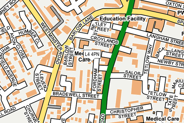 L4 4PN map - OS OpenMap – Local (Ordnance Survey)
