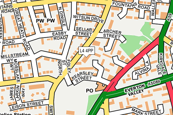 L4 4PP map - OS OpenMap – Local (Ordnance Survey)