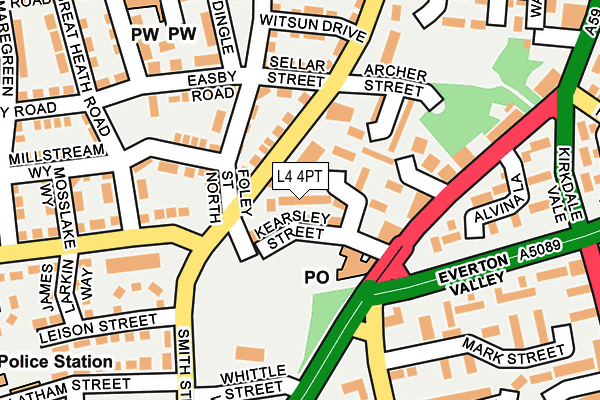 L4 4PT map - OS OpenMap – Local (Ordnance Survey)