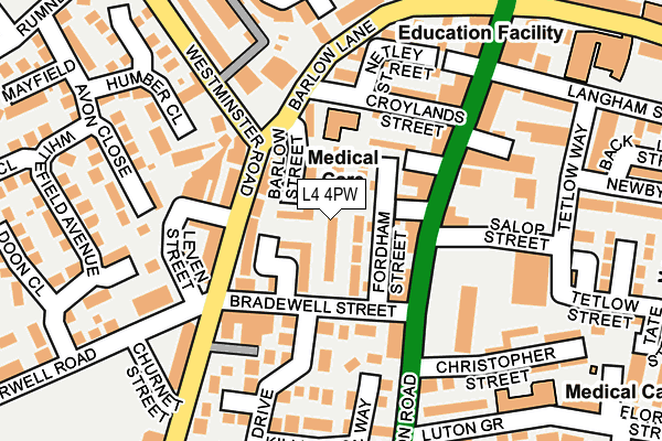 L4 4PW map - OS OpenMap – Local (Ordnance Survey)