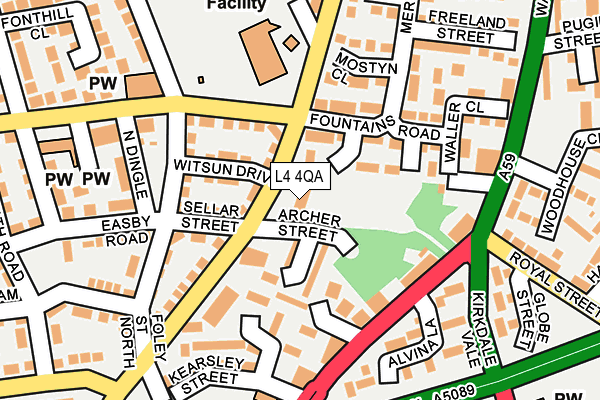 L4 4QA map - OS OpenMap – Local (Ordnance Survey)