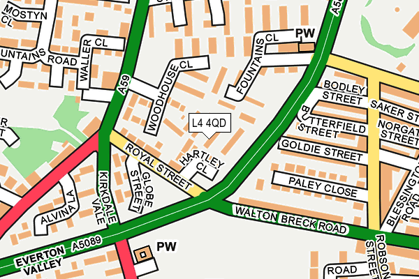 L4 4QD map - OS OpenMap – Local (Ordnance Survey)