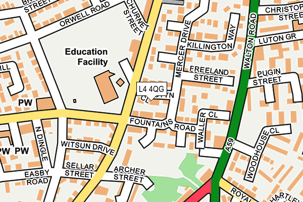 L4 4QG map - OS OpenMap – Local (Ordnance Survey)
