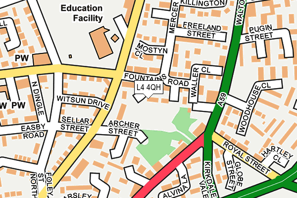 L4 4QH map - OS OpenMap – Local (Ordnance Survey)