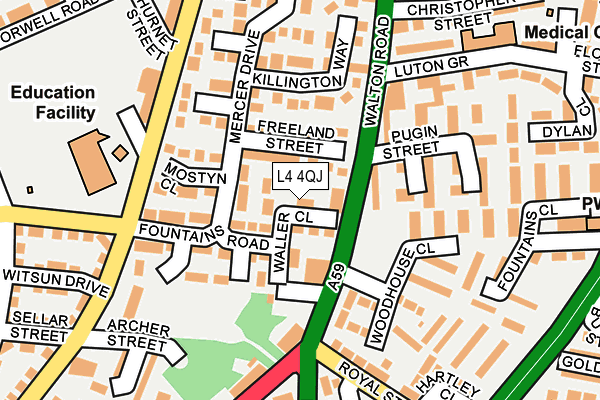 L4 4QJ map - OS OpenMap – Local (Ordnance Survey)